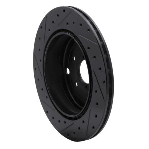 Subaru Impreza Brake Rotor (1) - Rear Right - R1 Concepts - Drilled & Slotted - Black - `08-`20